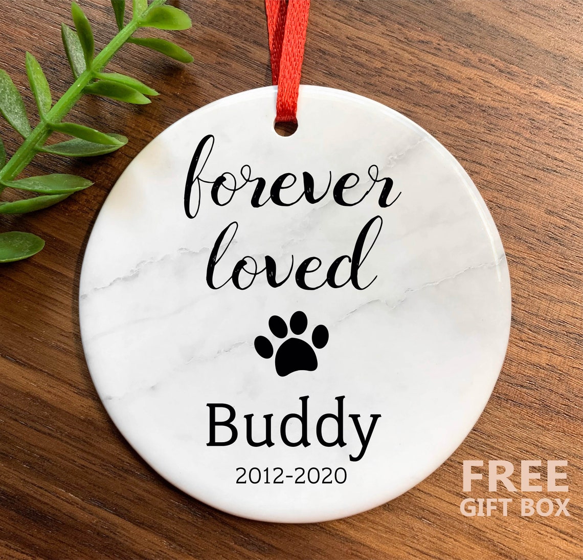Personalized Pet Memorial Christmas Ornament –Forever loved Ornament - Custom Pet Loss Gift